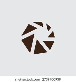 Minimalist Camera Shutter Aperture Logo Symbol