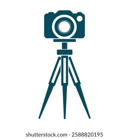 Minimalist Camera Tripod Clean and Professional Photography Logo.