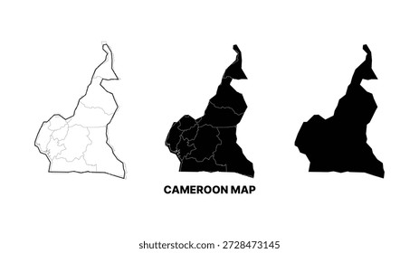 Minimalist cameroon map vector illustration