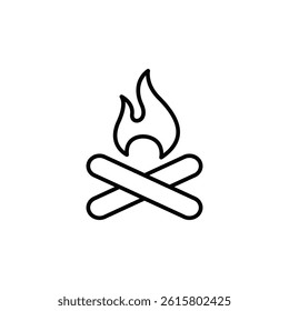 Minimalist Campfire Icon: A Symbol of Warmth, Adventure and Simple Relaxation