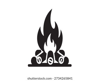 Fogata minimalista con Vector de malvaviscos sonriente
