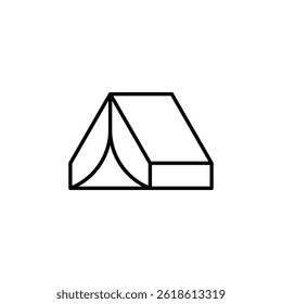 Minimalist camping tent outline icon for outdoor recreation and travel