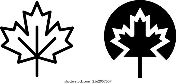 "Minimalist Canada Leaf Icon Vector Design"