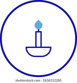 Minimalist candle icon encircled, symbolizing hope and remembrance with simple elegance
