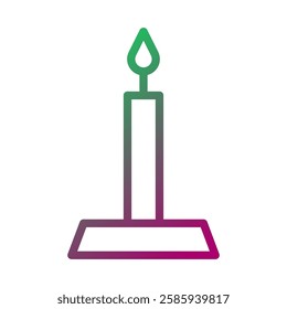 Minimalist Candle Icon with Gradient Color