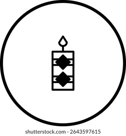 Minimalist candle icon illustration depicting spirituality and peaceful light source