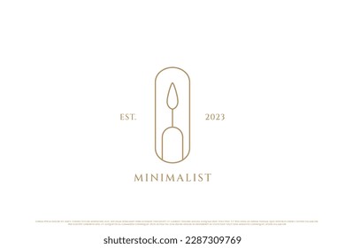 Ilustración de diseño del logotipo de velas minimalista. Sencillo y elegante arte de la línea de la silueta de velas de lujo. Logo del spa de belleza para mujeres con encanto. Elegante sauna de belleza femenina de lujo creativo diseño de ideas elegantes.