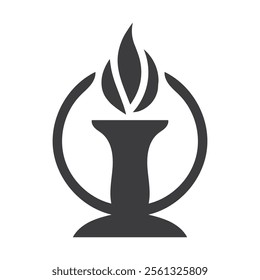 Minimalist Candle Vector Art, Black Silhouette Style