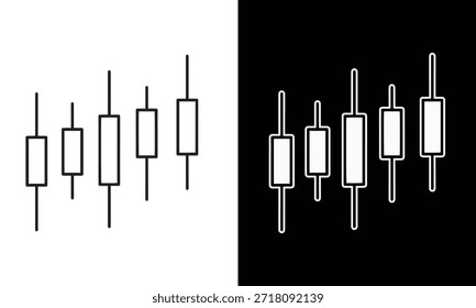 Minimalist candlestick chart icon for financial market analysis and trading visualization