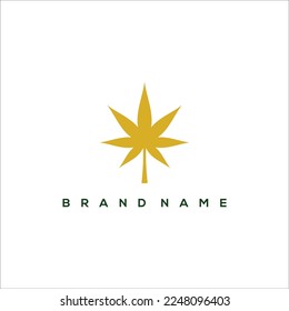 Minimalist Cannabis Logo Vector Template