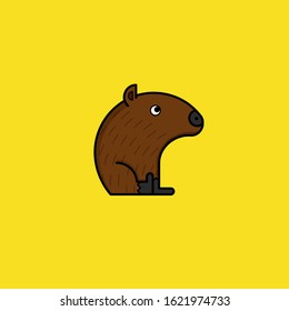 Minimalist Capibara, a Latin american Animal