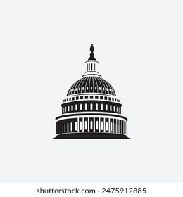 Minimalist Capitol Building Vector Illustration