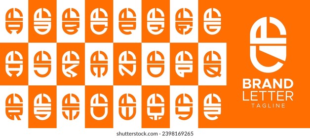 Minimalist capsule letter L LL logo design set.