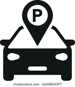 Minimalist Car parking icon vector illustration