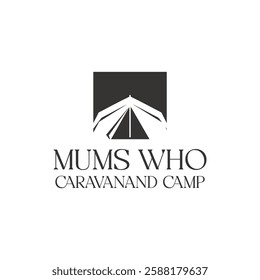 Minimalist Caravan and Camp Emblem logo
