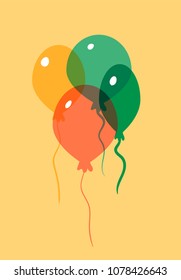 minimalist card with colored balloons