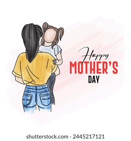 Minimalist card for Mother day, minimalist vector art