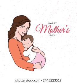 Minimalist card for Mother day, minimalist vector art