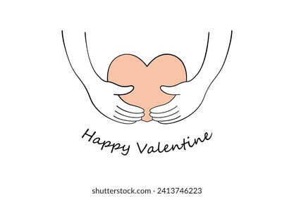 Minimalist card Valentine's Day