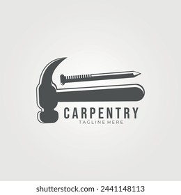 minimalist carpentry logo vector vintage illustration design