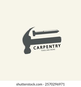 minimalist carpentry logo vector vintage illustration design simple