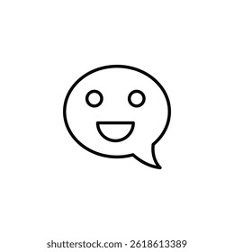 Minimalist cartoon face in speech bubble style vector illustration