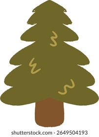 Minimalistische Cartoon Pine Tree Vektorgrafik