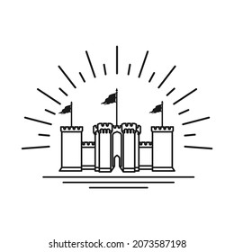 Minimalist Castle Line art logo design inspiration