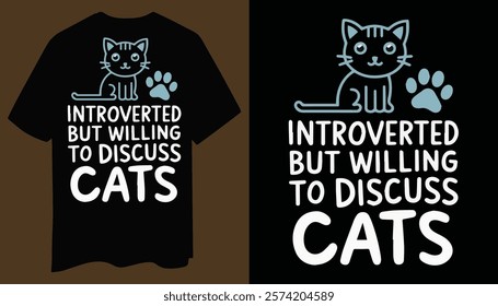 Minimalist Cat Enthusiast T-Shirt for Introverts