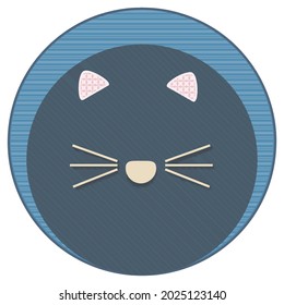 Minimalist Cat Face Outline Symbol Logo