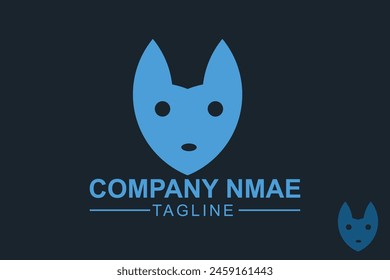 Minimalist cat head logo design