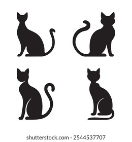 Minimalist cat icon silhouette vector illustration.