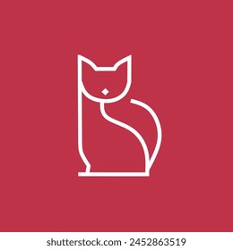 minimalist cat logo, simple design, easy to apply. stock vector