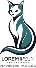 a minimalist cat logo vector art illustration with a cat icon logo