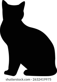 Minimalist Cat Silhouette Bold Black and White Modern Illustration