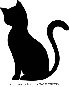Minimalist cat silhouette illustration perfect for logos and decorative elements.