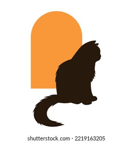 Minimalist Cat Vector Art Illustration