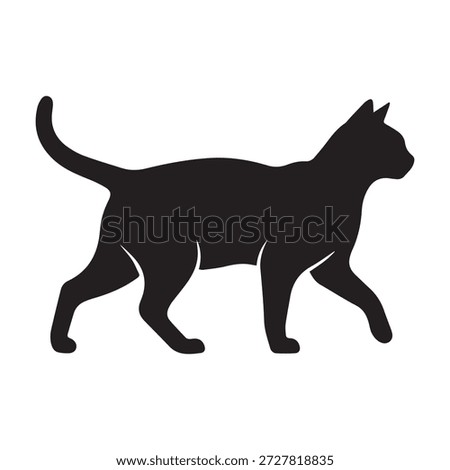 Minimalist cat vector illustration for logo and graphic design.