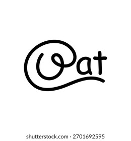 A minimalist cat word play vector