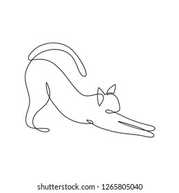 Minimalist cats in abstract hand drawn style, minimalist one line drawing