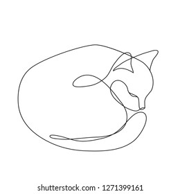 Minimalist cats in abstract hand drawn style, minimalist one line drawing