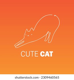 Minimalist cats in an abstract hand-drawn style. vector design