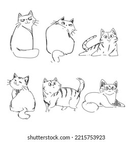 Juego dibujos gatos minimalistas