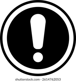 Minimalist Caution Sign in Circle