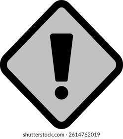 Minimalist Caution Symbol In Grey