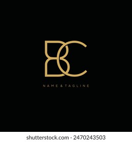 minimalist CB letter vector design logo. black background