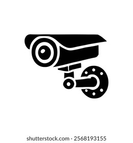 Minimalist CCTV Camera Silhouette Icon and logo for Surveillance and Security