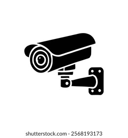 Minimalist CCTV Camera Silhouette Icon and logo for Surveillance and Security