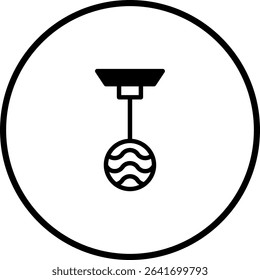 Minimalist ceiling light fixture illustration in modern design, black and white