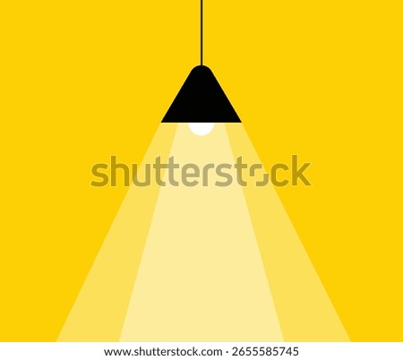 Minimalist Ceiling Light Illustration on Yellow Background